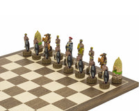 The British Vs. Zulus Hand-Painted Themed Chess Pieces By Italfama