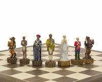 The British Vs. Zulus Hand-Painted Themed Chess Pieces By Italfama