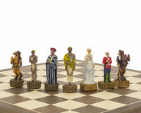 The British Vs. Zulus Hand-Painted Themed Chess Set By Italfama