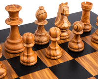 Rechapados Ferrer Black And Olive Deluxe Staunton 19.7-Inch Chess Set With Case